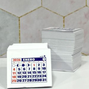 Almanaque 2026 Calendario Mignon Mensual 5,5 x 5 cm