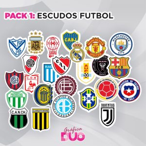 Pack de calcos N° 1: Escudos de fútbol