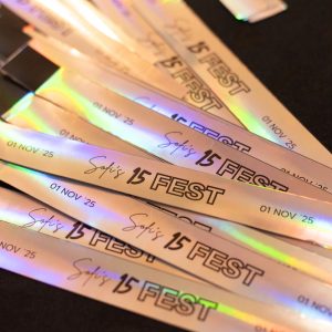 Pulsera personalizada para eventos - Vinilo holográfico